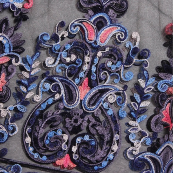 ** HP** MATILDA Botanical Embroidered Mesh Top - Picture 4 of 4